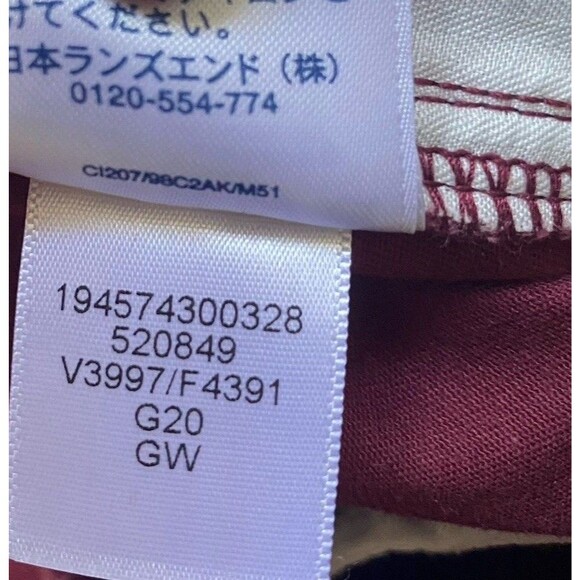 Lands' End Cropped Pants Capri Women 24W Burgundy Straight Leg Casual Cotton - Picture 13 of 13